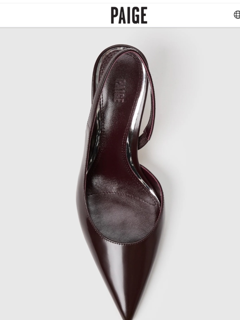 PAIGE Aven Pointed Toe Slingback Pumps in the Bordeaux Leather